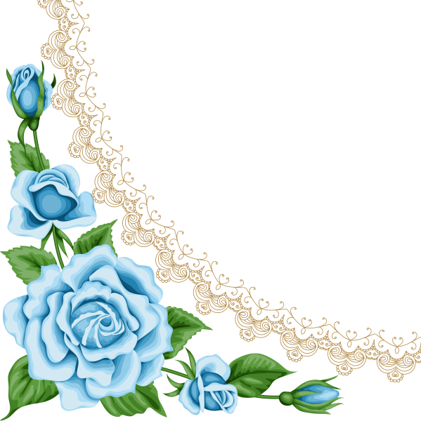 Виньетка угловая цветы