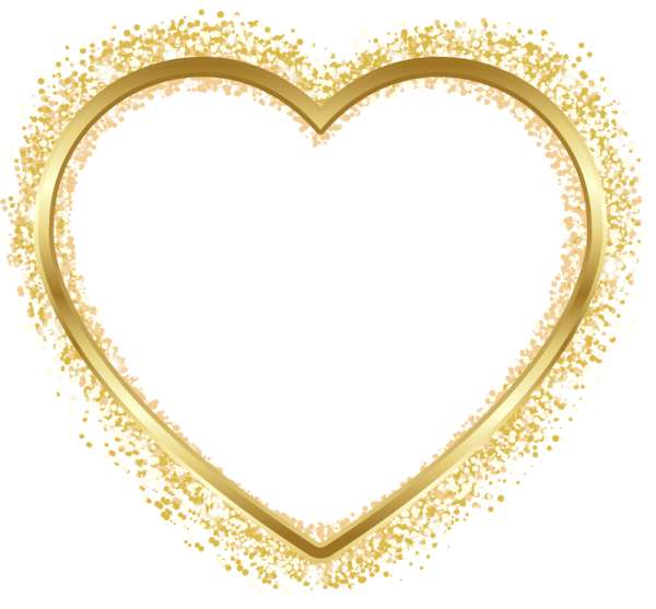 Золотая рамка сердце