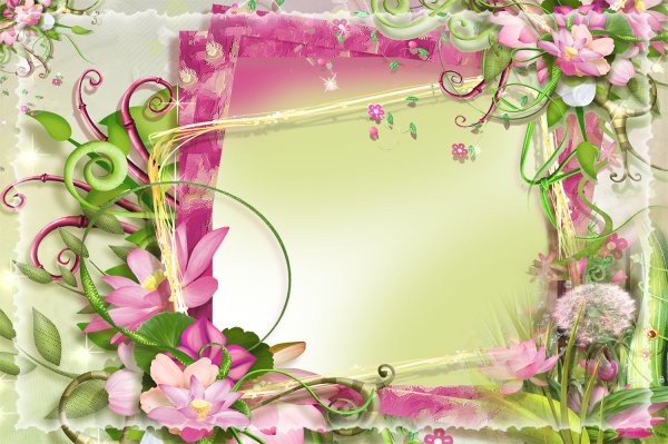 Фоторамка с цветами горизонтальная