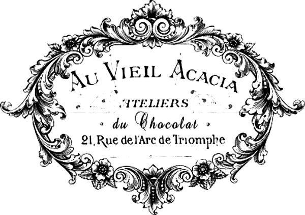 Этикетки для декупажа черно-белые