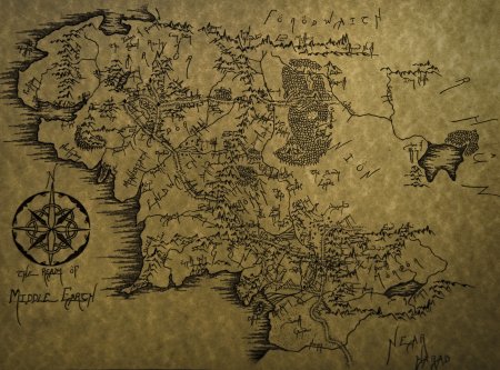 Карта Средиземья обои