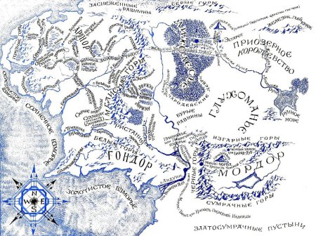 Карта Средиземья Толкиена Властелин колец