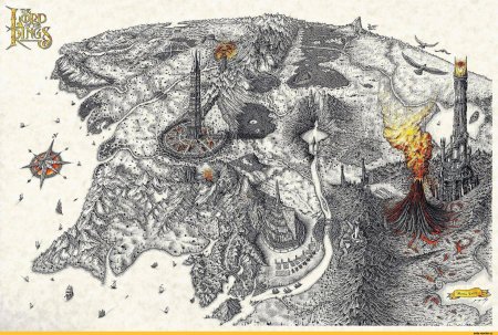 Карта Средиземья Толкиена