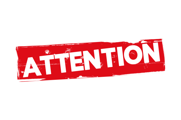 Надпись внимание на прозрачном фоне