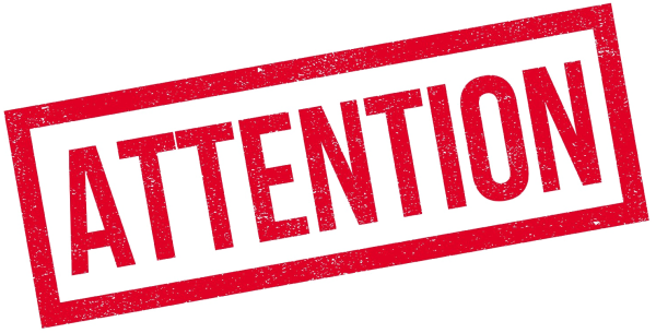 Надпись attention