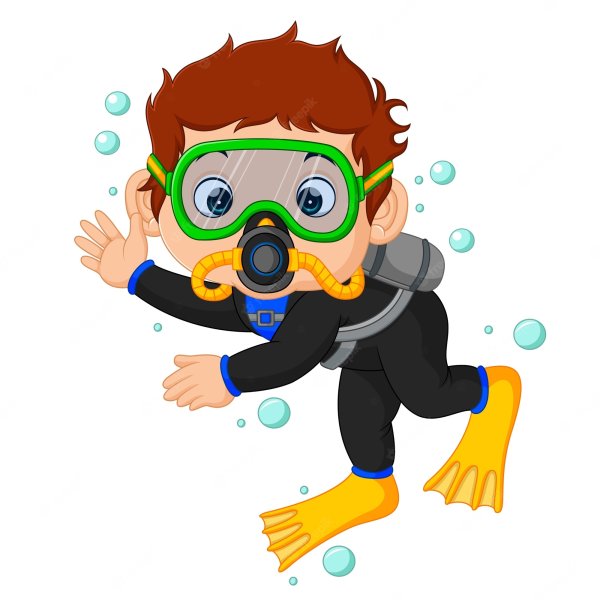 Аквалангист мультяшный