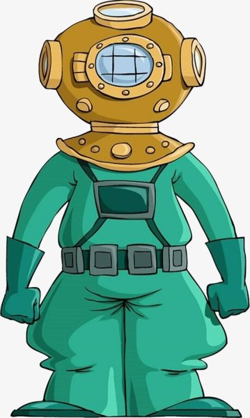 Водолазный костюм на белом фоне