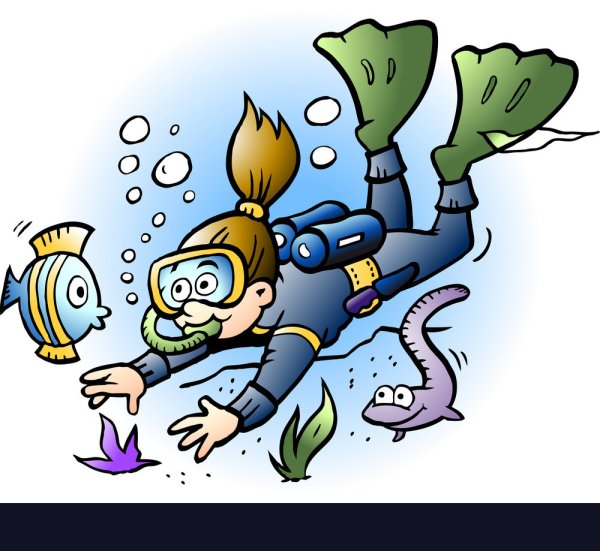 Аквалангист мультяшный