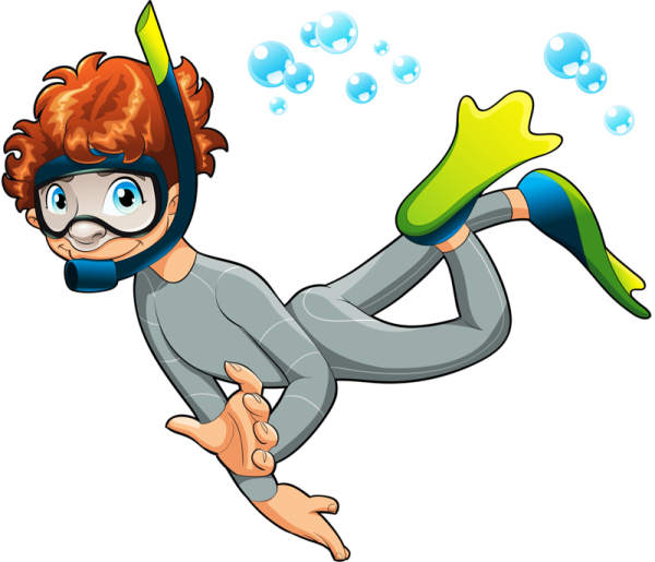 Аквалангист мультяшный