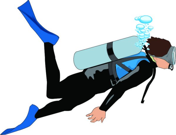 Аквалангист клипарт