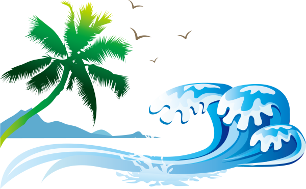 Море пальмы на прозрачном фоне