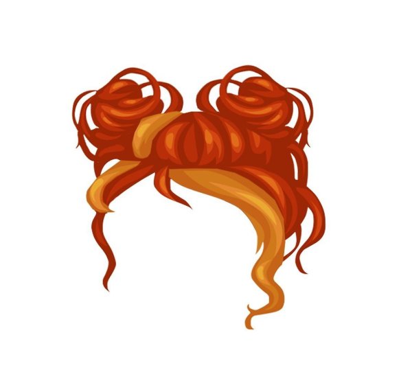 Мультяшные волосы на прозрачном фоне
