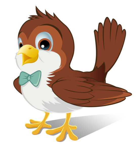 Воробей мультяшный