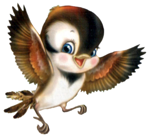 Воробей мультяшный