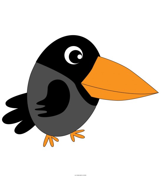 Рисунок вороны для детей