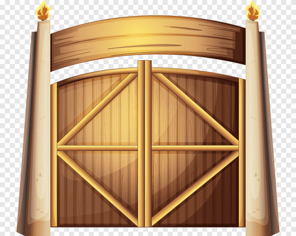 Деревянные ворота рисунок