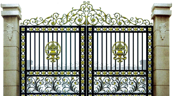 Кованые ворота на прозрачном фоне