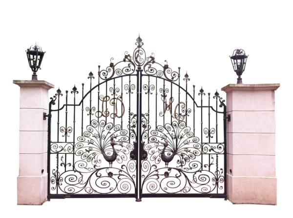 Кованые ворота без фона