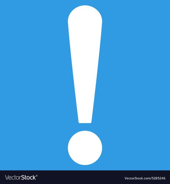 Восклицательный знак на голубом фоне