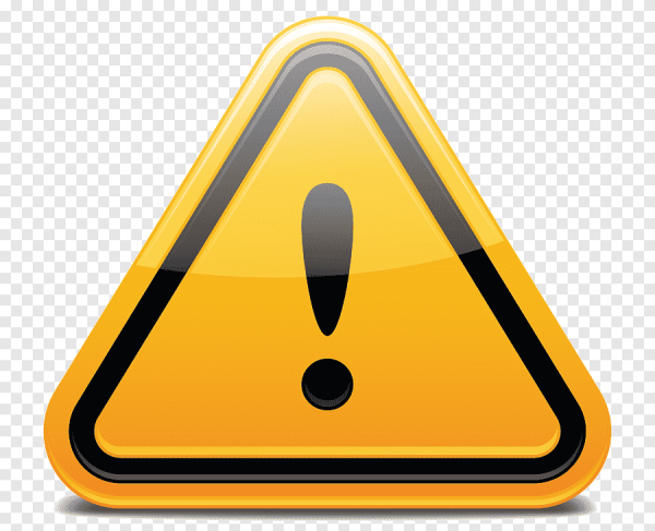 Восклицательный знак в желтом треугольнике PNG