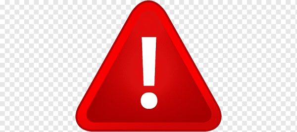 Иконка восклицательный знак на прозрачном фоне в треугольнике