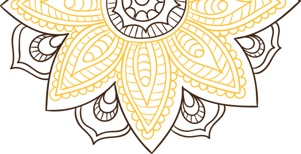 Золотой Восточный орнамент на белом фоне