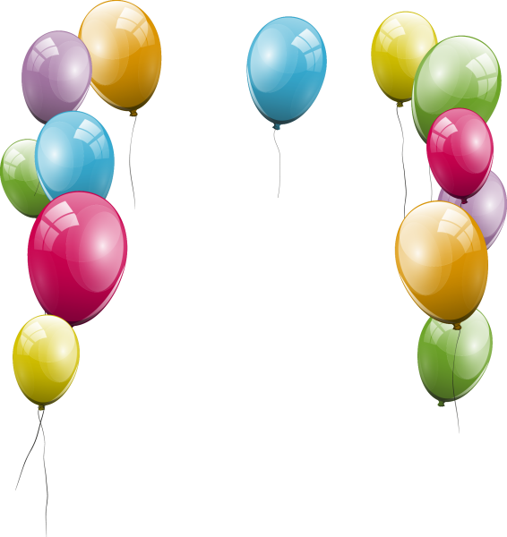 Воздушные шары на прозрачном фоне