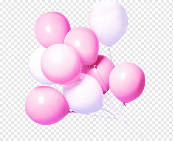 Розовые шары на прозрачном фоне