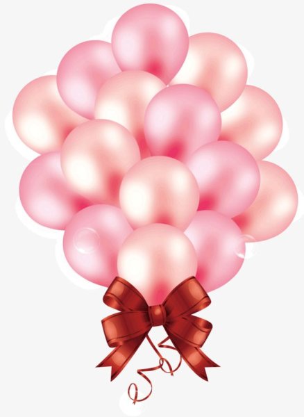 Розовые шары на прозрачном фоне