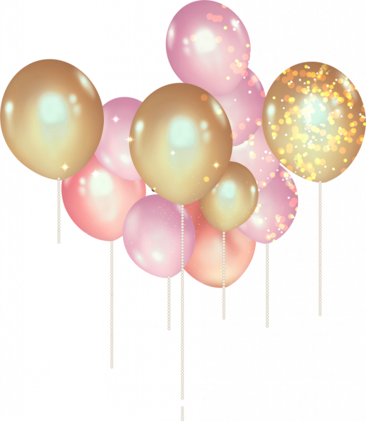 Розовые шары на прозрачном фоне