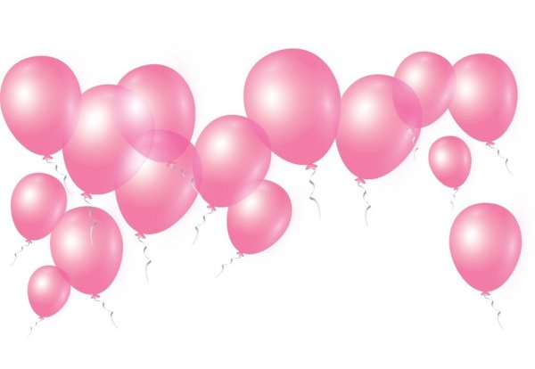 Воздушные шарики на белом фоне