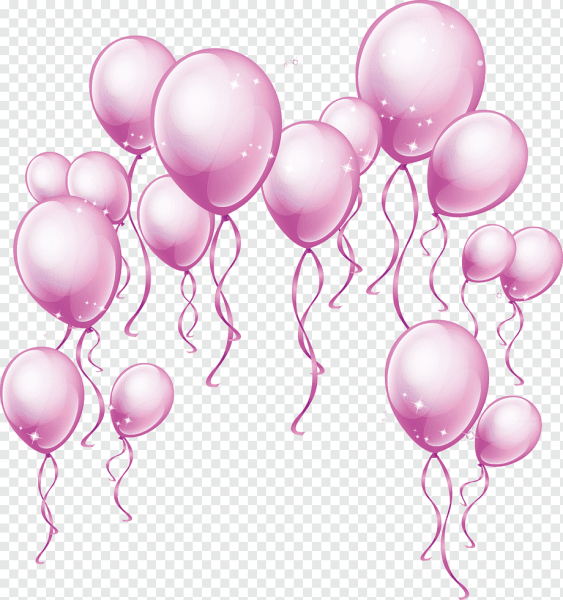 Воздушные шары на прозрачном фоне