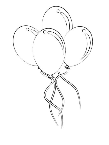 Воздушный шарик раскраска