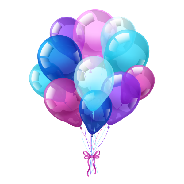 Воздушные шары на белом фоне
