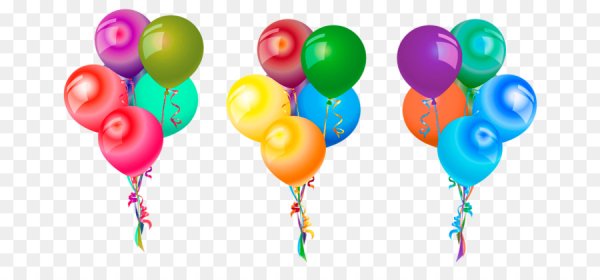 Воздушные шарики на прозрачном фоне