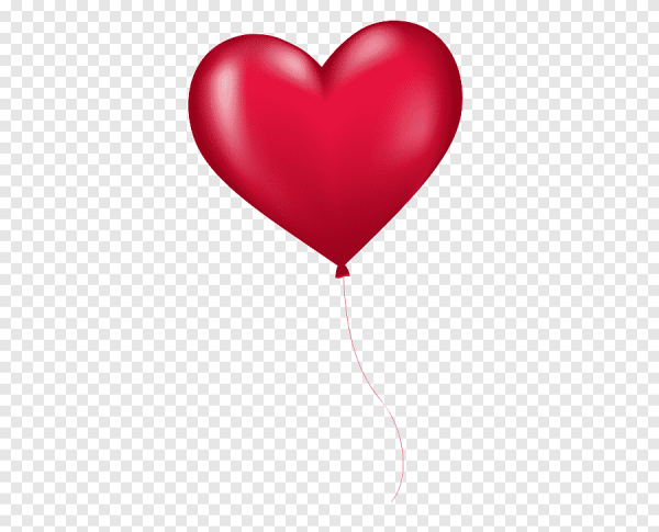 Воздушный шарик сердце на прозрачном фоне