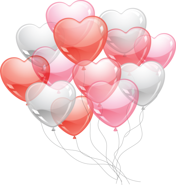 Розовые шары на прозрачном фоне