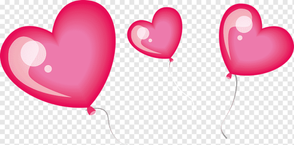 Шарики сердечки на прозрачном фоне