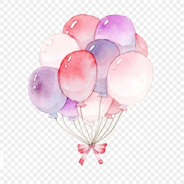 Воздушные шарики акварель