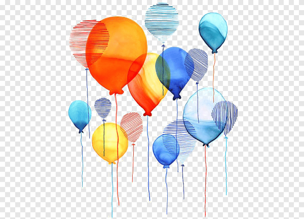 Акварельный воздушный шарик