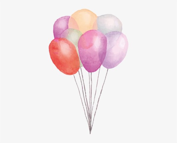 Акварельный воздушный шарик