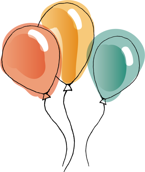 Воздушные шарики на прозрачном фоне