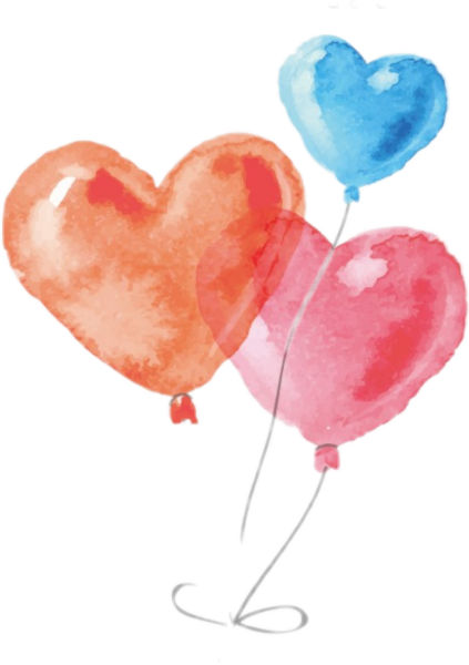 Акварельные сердечки