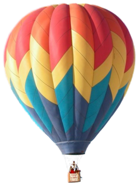 Воздушный шар с корзиной на белом фоне