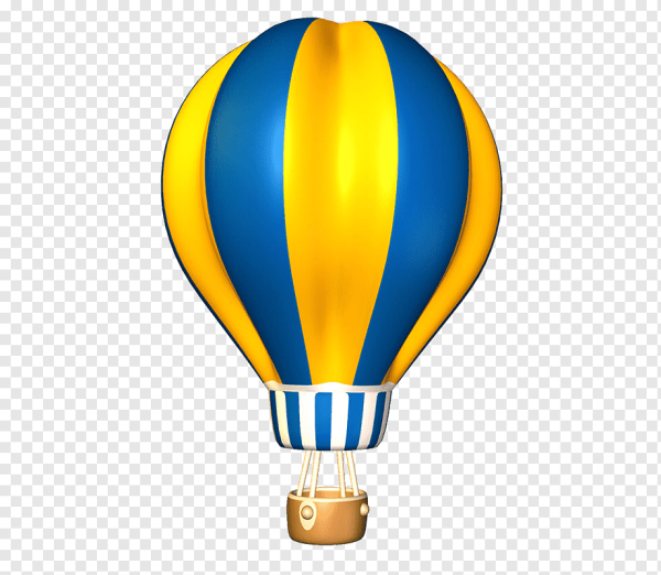 Воздушный шар с большой корзиной мультяшный