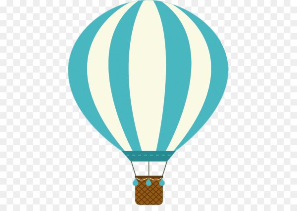 Воздушный шар с корзиной вектор