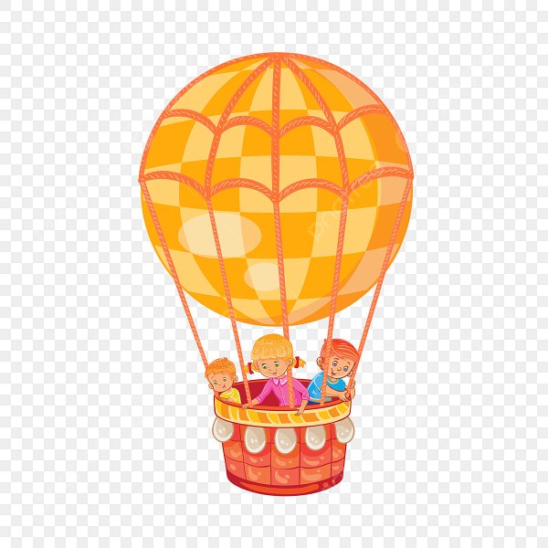 Воздушный шар с корзинкой для детей