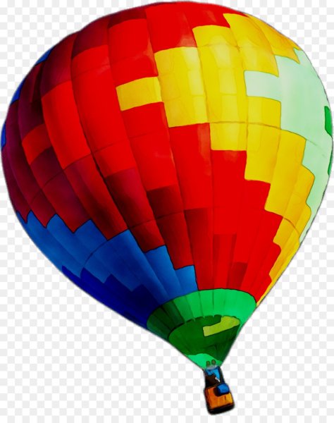 Воздушный шар с корзиной без фона