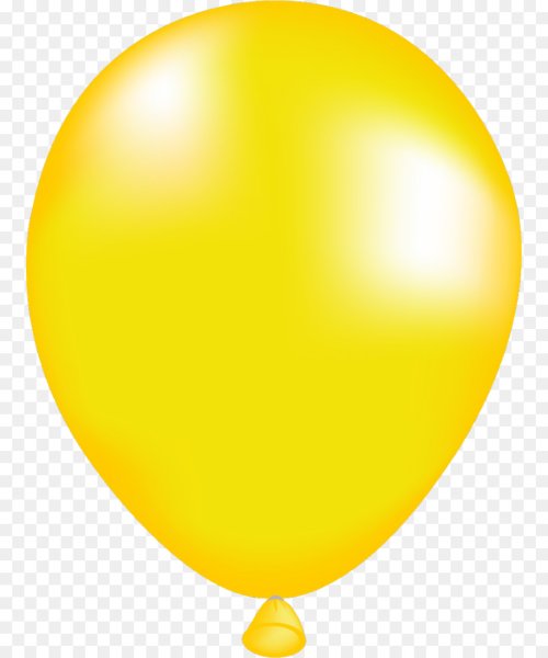 Желтый воздушный шарик на прозрачном фоне