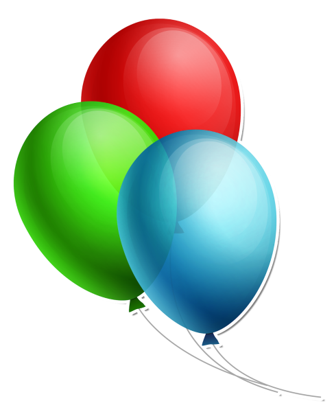 Воздушные шары на прозрачном фоне